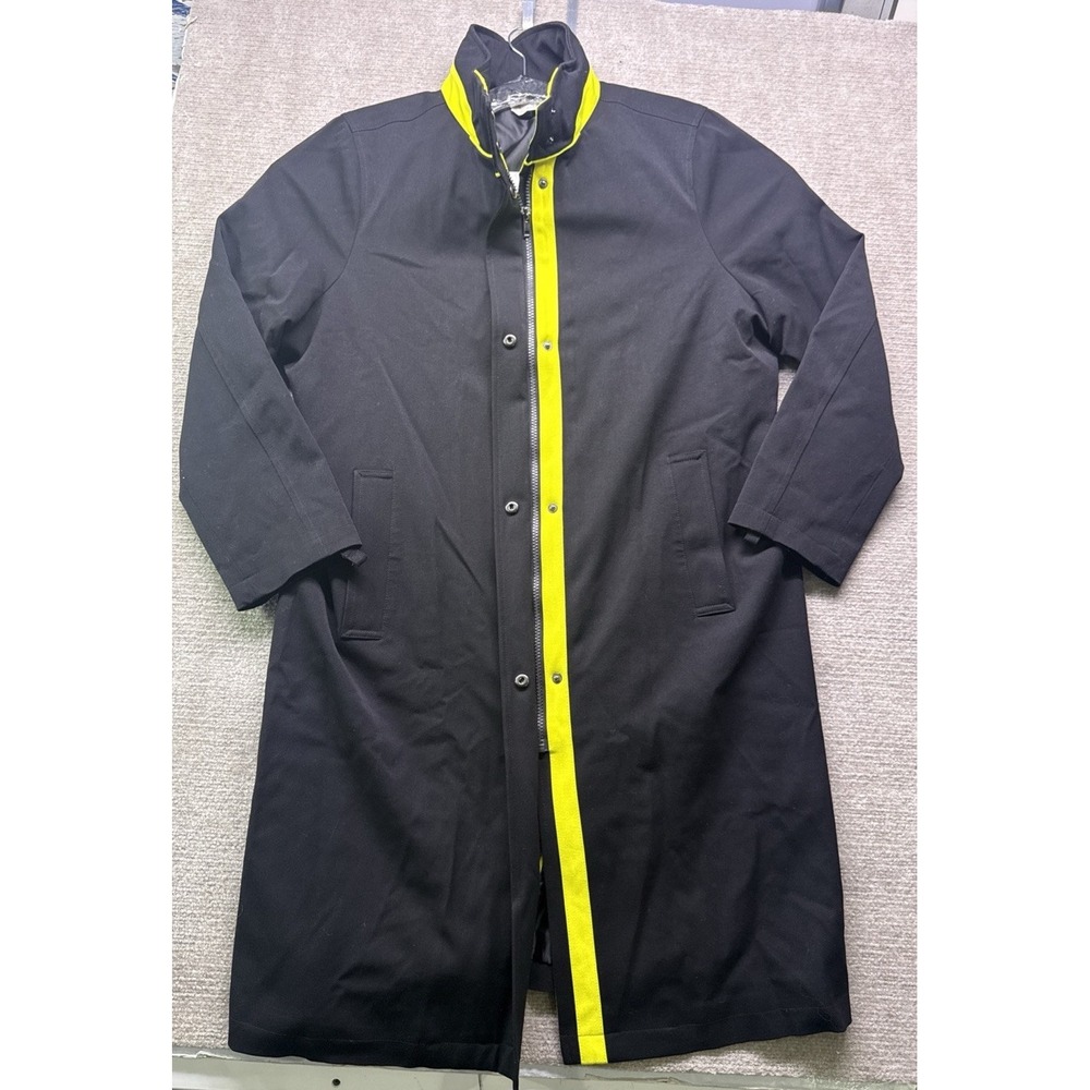 Spirit Airlines Trench Coat Black Yellow Uniform Coat Women's L 110967